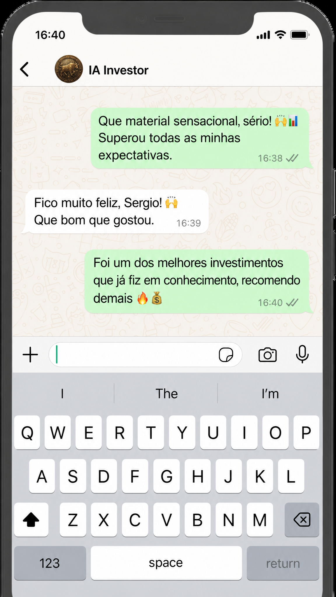 Depoimento de Sergio sobre o Protocolo IA Investor